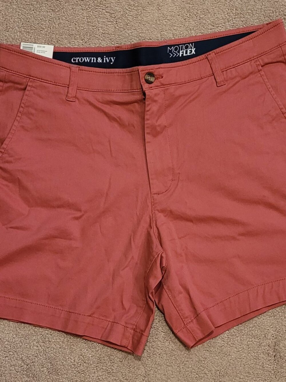 Men's Crown & Ivy Rose Rouge Motion Flex Shorts - Size 38 - 7" inseam